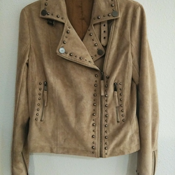 Miss Me Studded Faux Suede Moto Jacket - Picture 4 of 8